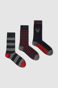 Pepe Jeans Pack de 3 pares de meias às riscas Natal