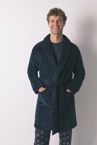 Women'secret Robe midi polar azul masculino 