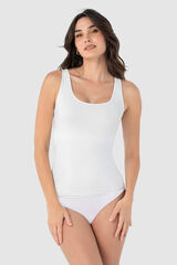 Leonisa Moderate control T-shirt with double layer on the abdomen white
