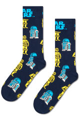 Happy Socks Meias unissex Star Wars™ R2D2 e C3PO azul