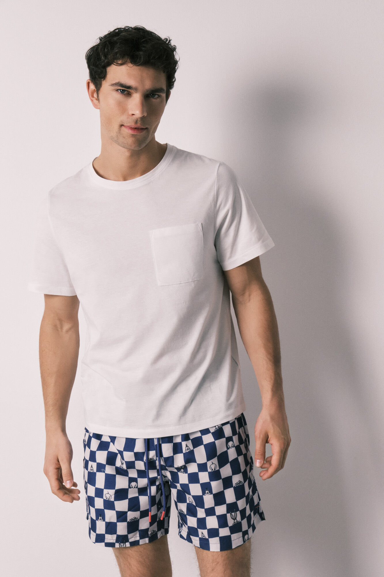 Women'secret Ba&ntilde;ador hombre estampado cuadros y Looney Tunes