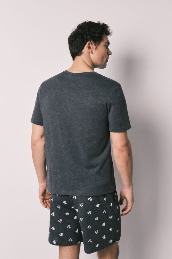 Women'secret Pijama curto de homem em algod&atilde;o SUPERMAN cinzento