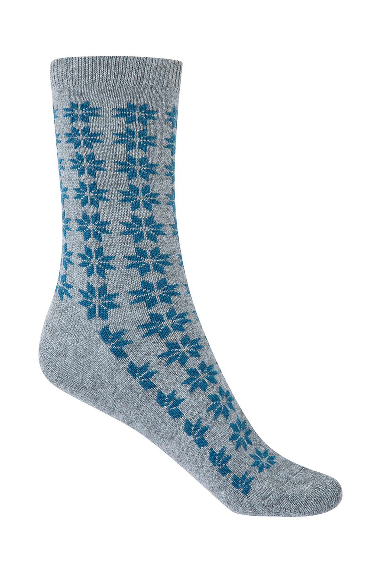 Punto Blanco Meias curtas de l&atilde; de caxemira com padr&atilde;o de flor de neve