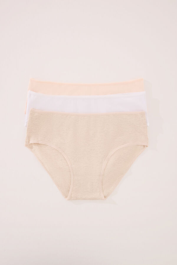 Women'secret Pack 3 bragas culotte algodón orgánico blanco