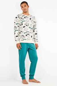 Gisela Conjunto de pijama masculino Snoopy em malha malha