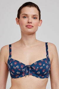 Gisela Top de biquíni com capacidade enchimento e estampado