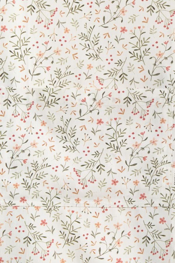 Textura Avental de algod&atilde;o com flores estampado