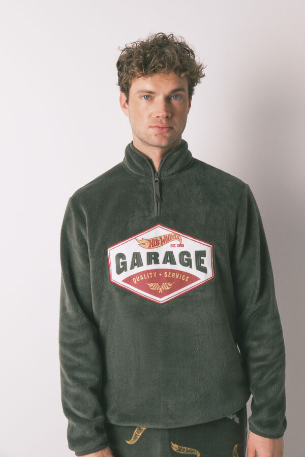 Women'secret Pijama comprido masculino polar verde Hotwheels bege