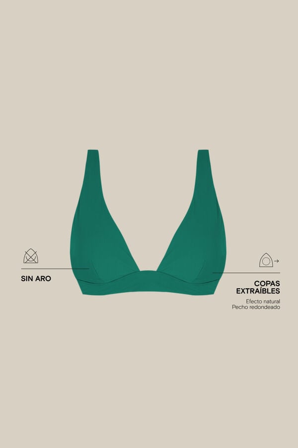 Womensecret Green halterneck bikini top green