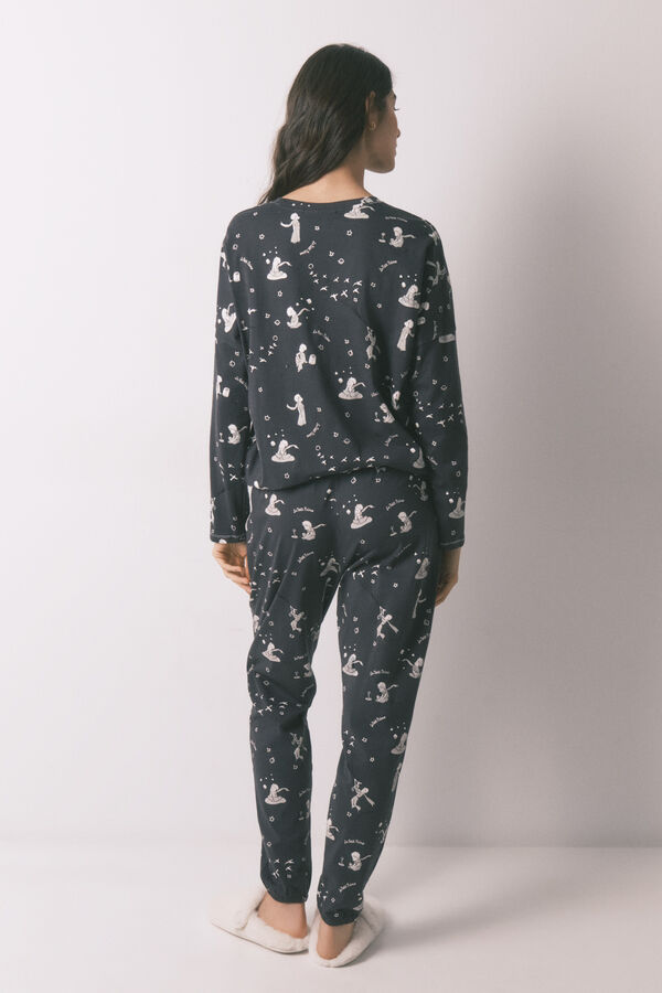 Women'secret Pijama comprido em 100% algod&atilde;o cinza O Principezinho cinzento