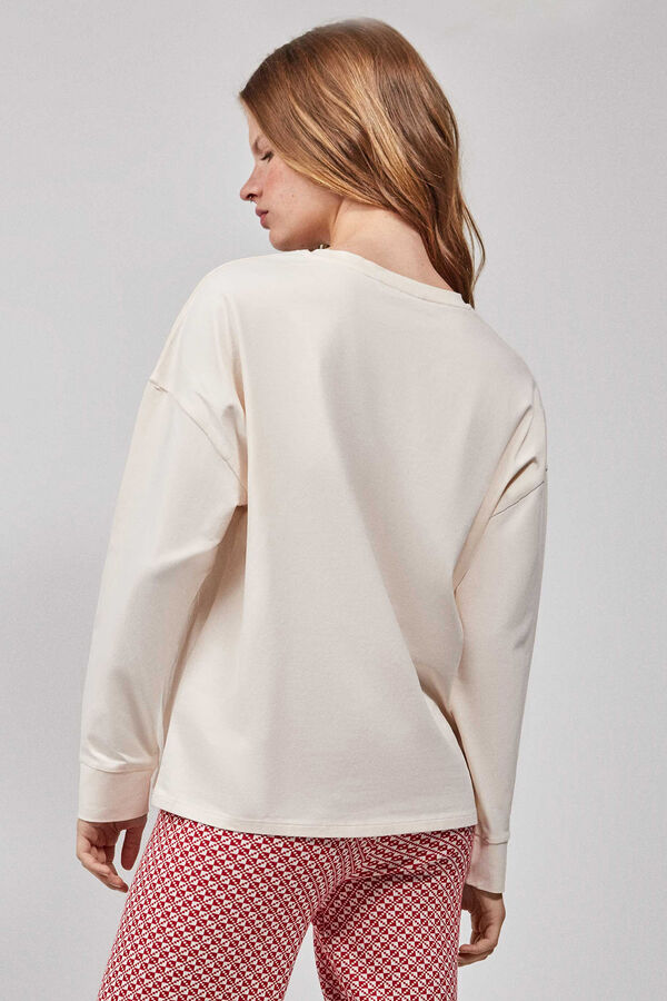 Gisela Camisola pijama manga comprida bege