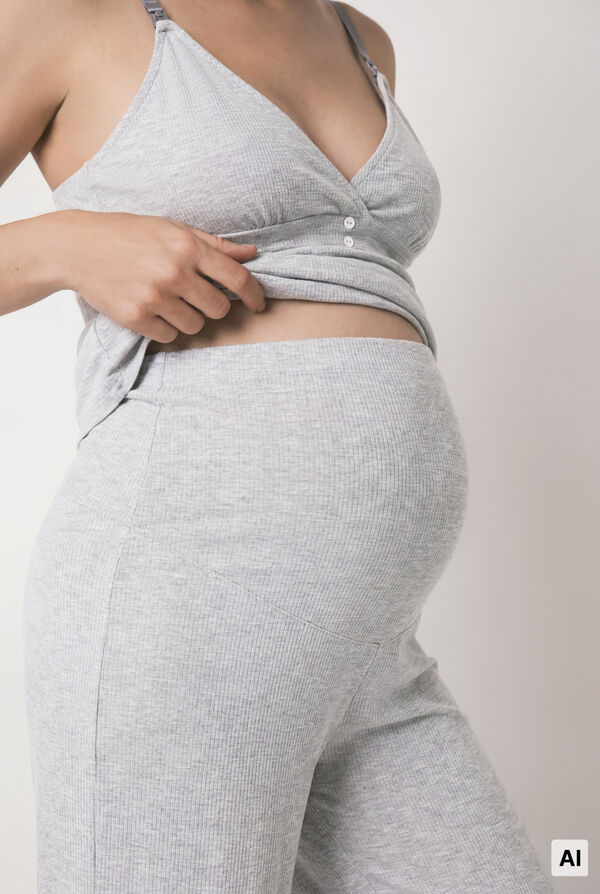 Women'secret Pijama comprido maternity de al&ccedil;as cinza cinzento