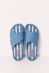 Women'secret Chinelos de quarto denim &agrave;s riscas azul