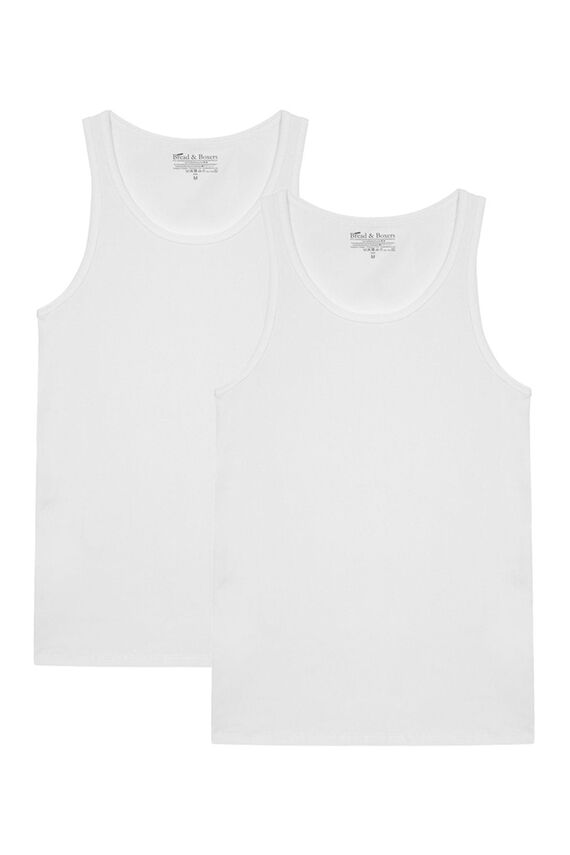 Pack 2 camisetas sin mangas de algodón orgánico blancas