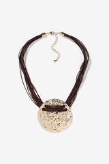 Vilanova Colar Maxi com Pendente Texturizado amarelo