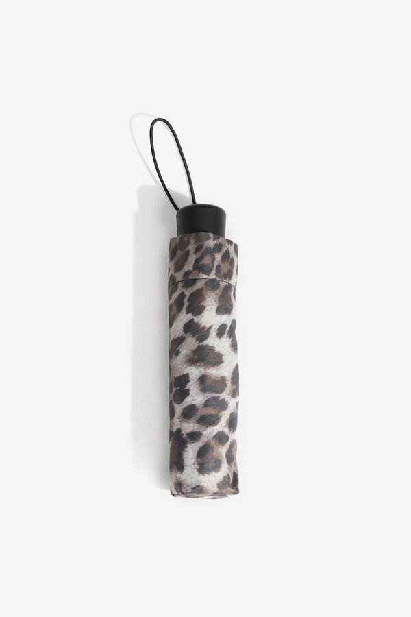Vilanova Guarda-chuva estampado leopardo preto
