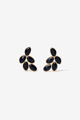 Vilanova Pendientes florales oro con piedras azul azul