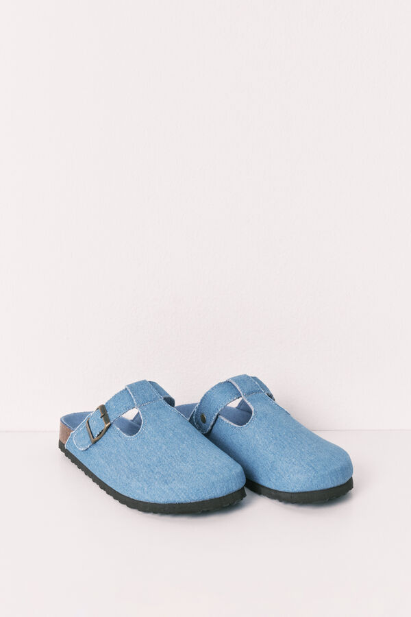 Women'secret Chinelos BIO fechados em denim azul azul