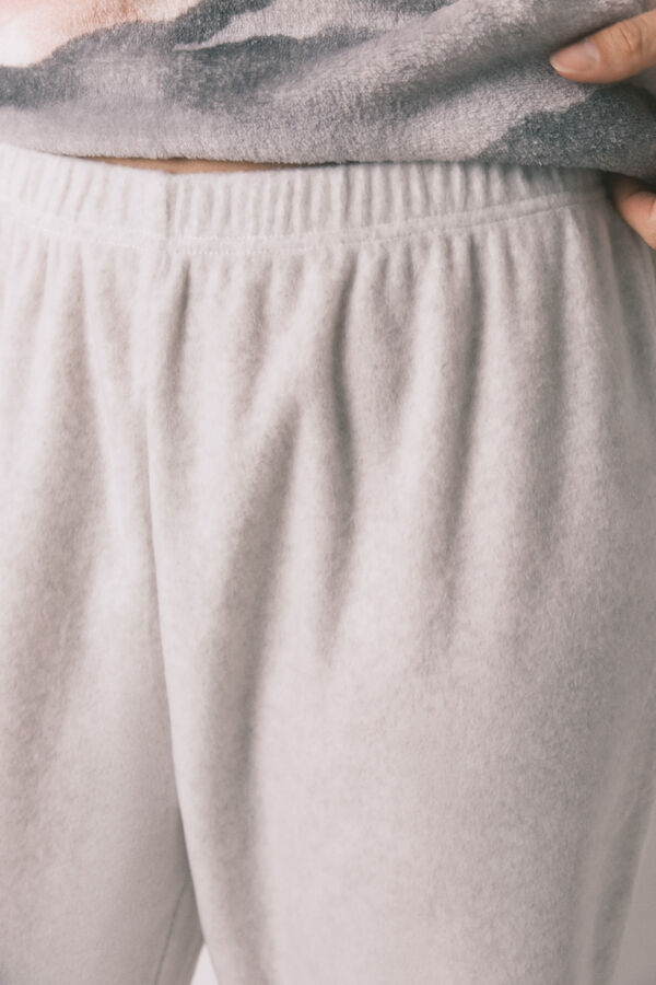 Women'secret Pijama comprido polar suave estampado Pingu bege