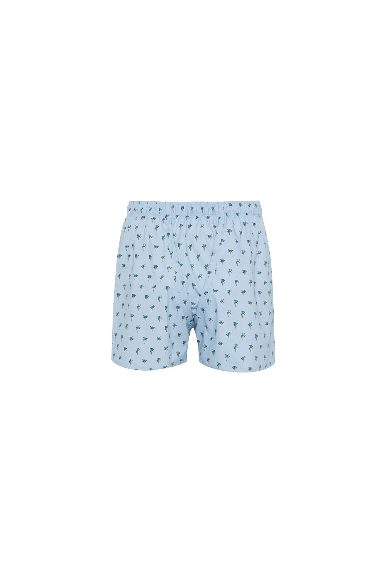 Kiff-Kiff Boxer em algod&atilde;o estampado palmeiras branco