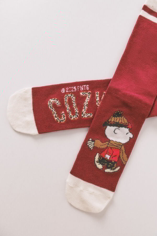 Women'secret Pacote com 3 meias longas vermelhas de meias do Snoopy  vermelho