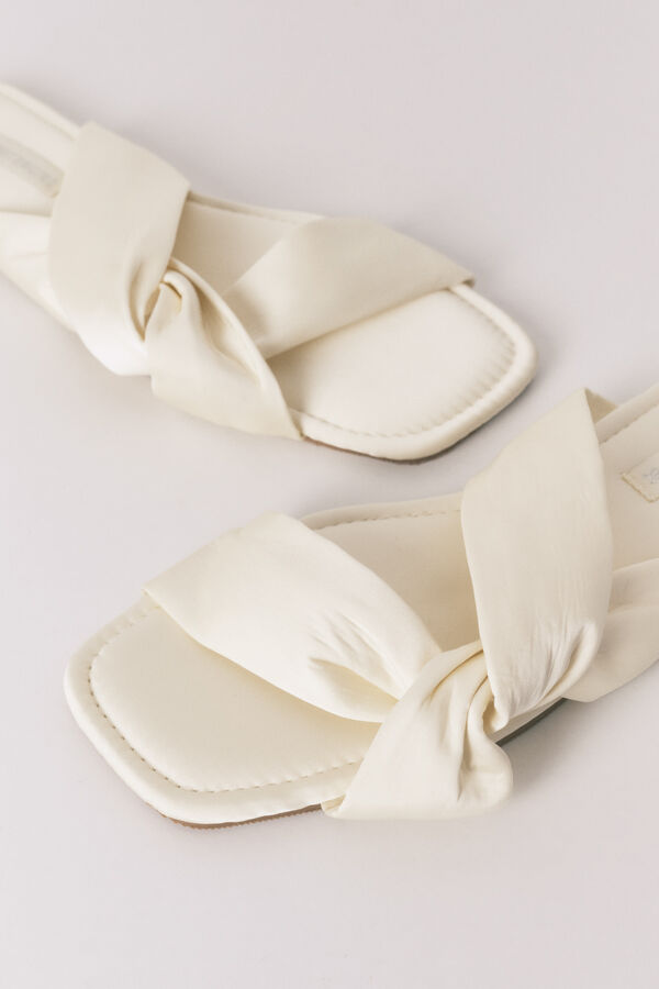 Women'secret Chinelos de quarto de cetim com n&oacute; amarelos estampado