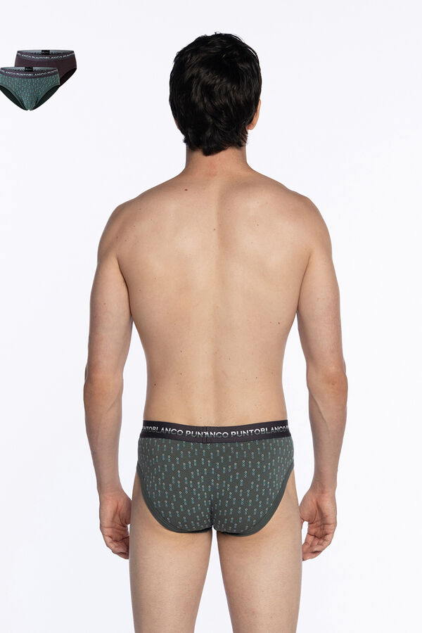 Punto Blanco Pacote de 2 cuecas de bambu e algod&atilde;o, Treetop estampado