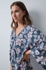 Women'secret Vestido caft&atilde; em viscose estampado floral verde azul