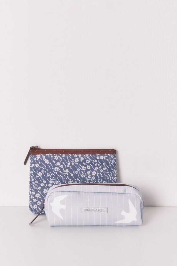 Women'secret Pack de 3 n&eacute;cessaires estampadas variadas azul