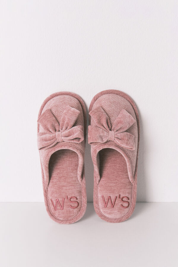 Women'secret Chinelos de quarto fechadas de chenille rosa rosa