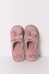 Women'secret Chinelos de quarto fechadas de chenille rosa rosa