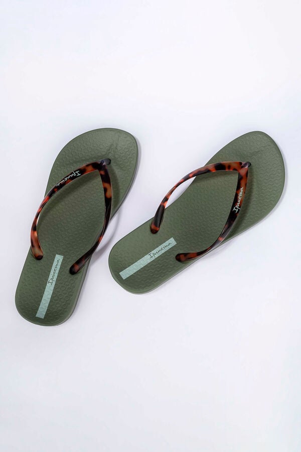 Ipanema Chinelo tradicional de tiras com estampado animal verde