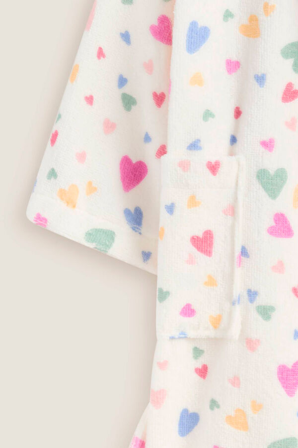 Textura Roup&atilde;o de banho turco cora&ccedil;&otilde;es rosa