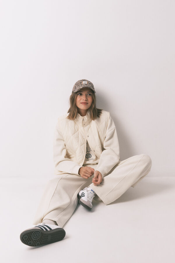 Women'secret Colete acolchoado branco bege