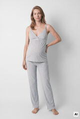 Women'secret Pijama comprido maternity de al&ccedil;as cinza cinzento