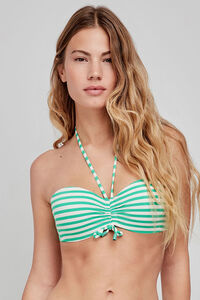 Gisela Top de biquíni cai-cai com estampado riscas multicolor