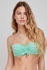 Gisela Top de biquíni cai-cai com estampado riscas multicolor estampado