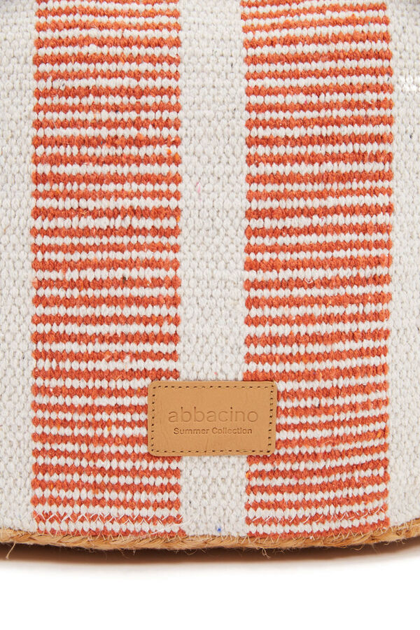 Abbacino Capazo de rafia pequeño rayas naranja