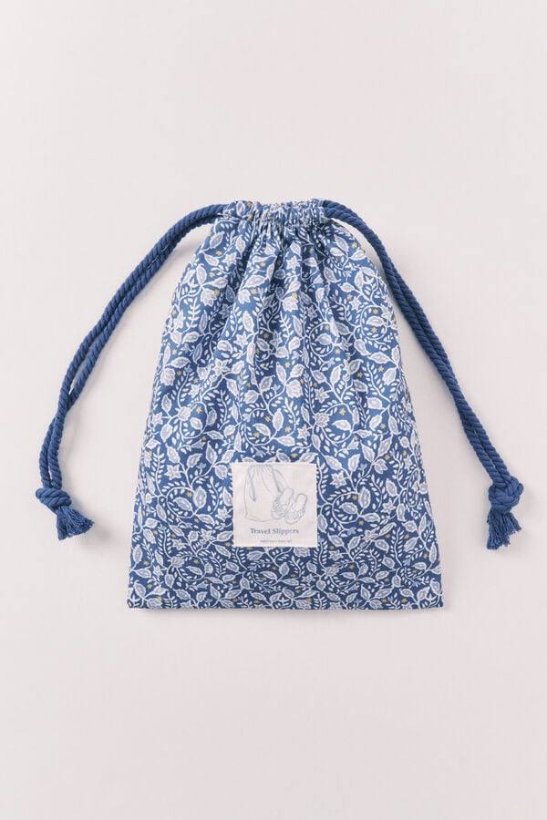 Women'secret Pack de viagem chinelos de quarto azul azul