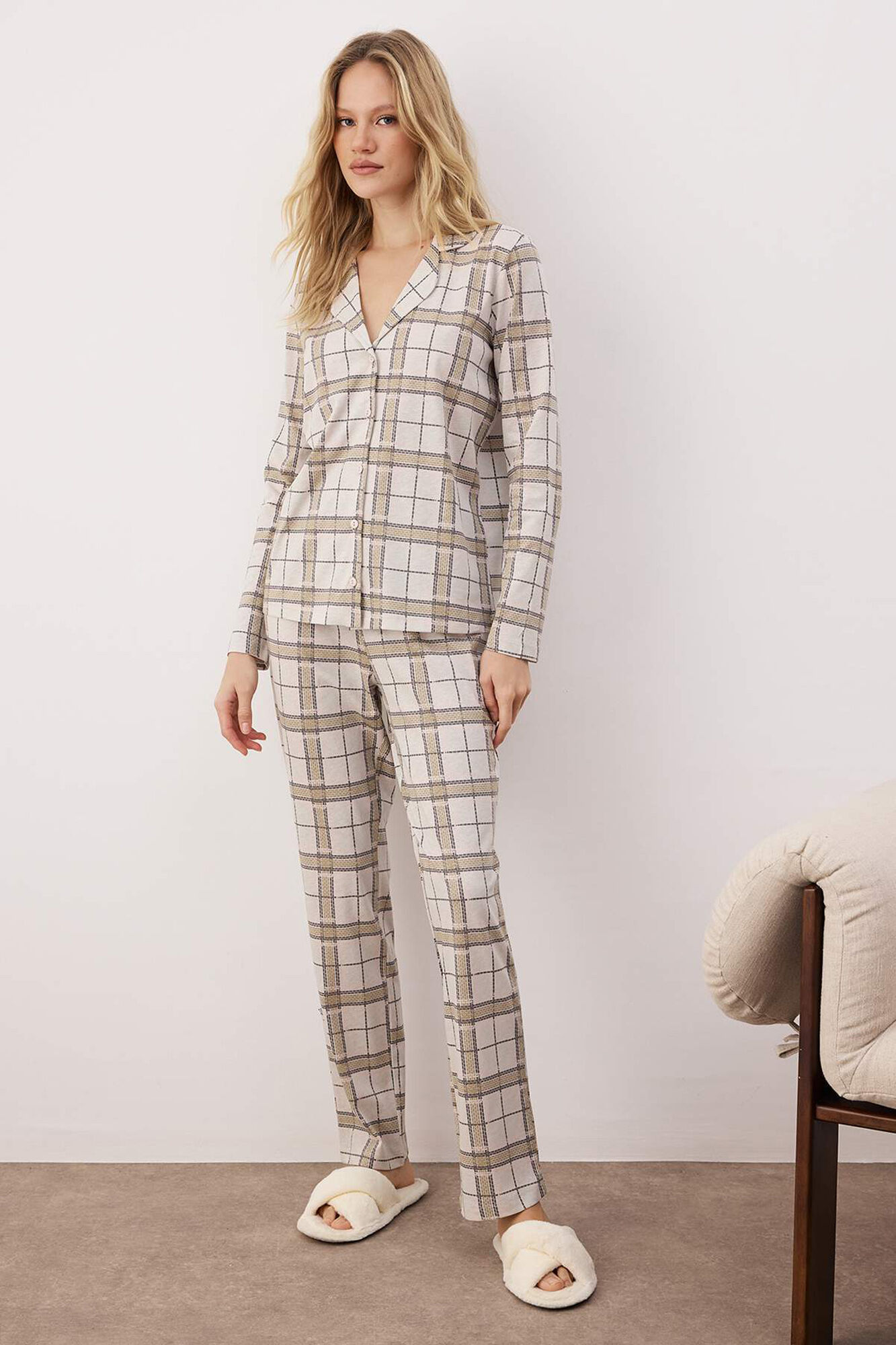 Trendyol Conjunto de pijama aos quadrados
