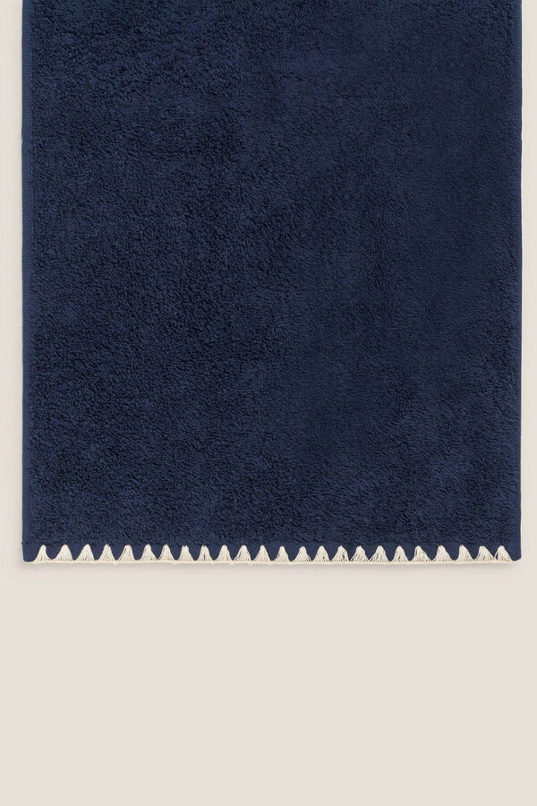 Textura Toalla baño pespunte azul