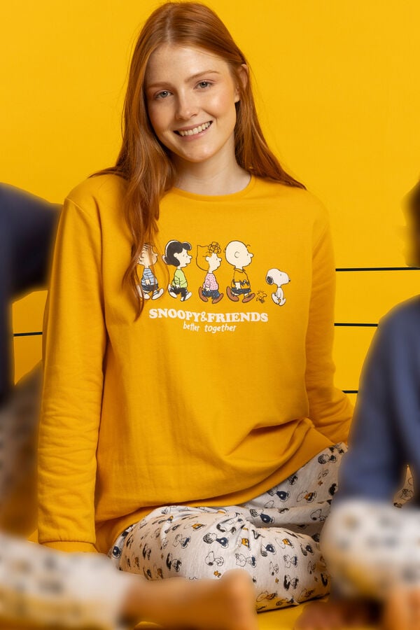 Admas Pijama de sweatshirt Snoopy e seus amigos estampado