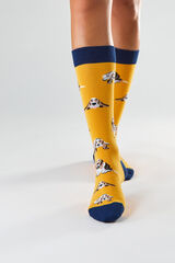 Besocks Calcetines altos de algodón orgánico color mostaza amarillo