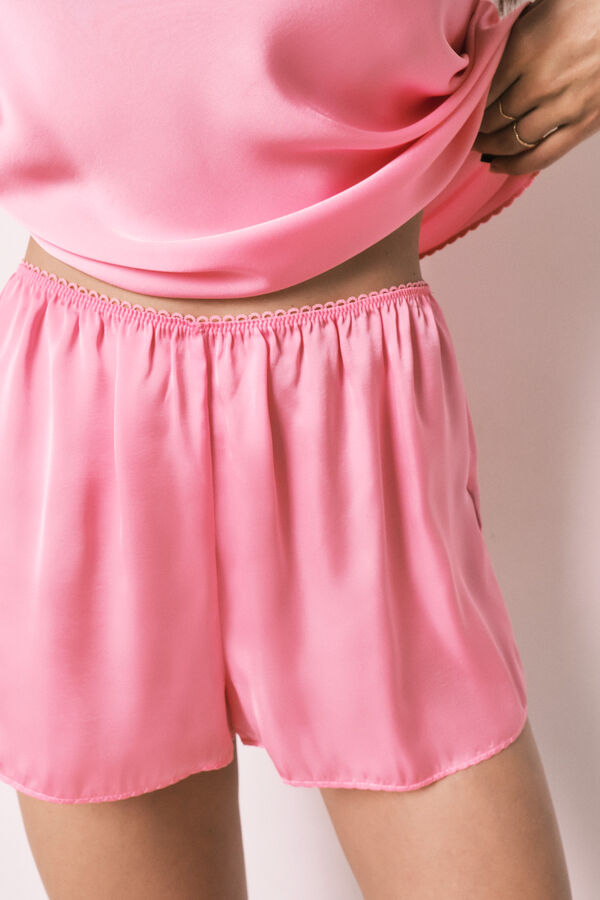 Women'secret Pijama curto em cetim rosa rosa