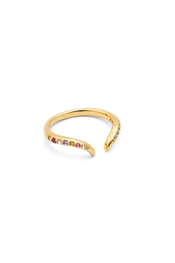 Singularu Anillo Peak Scarlett Colors Plata Ba&ntilde;o Oro amarillo