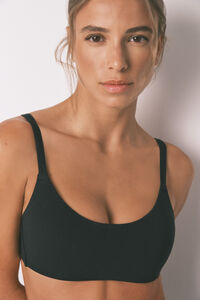 Women'secret Sujetador tipo top algodón negro