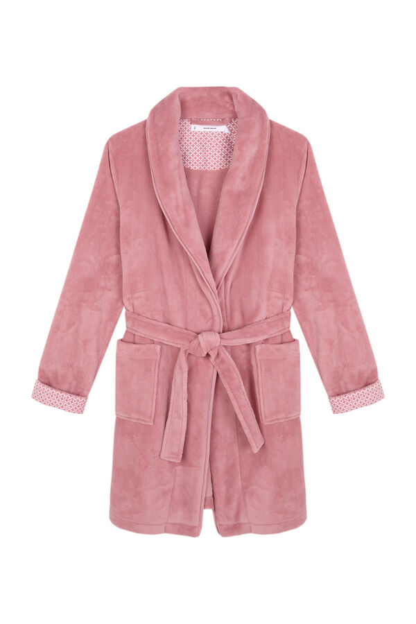 Women'secret Robe midi de polar rosa rosa