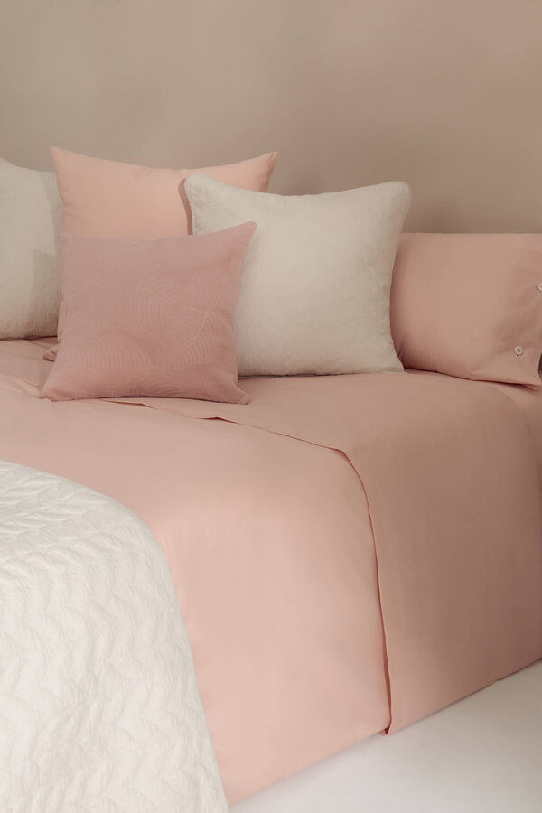 Textura S&aacute;bana algod&oacute;n org&aacute;nico. Cama 180-200cm. rosa