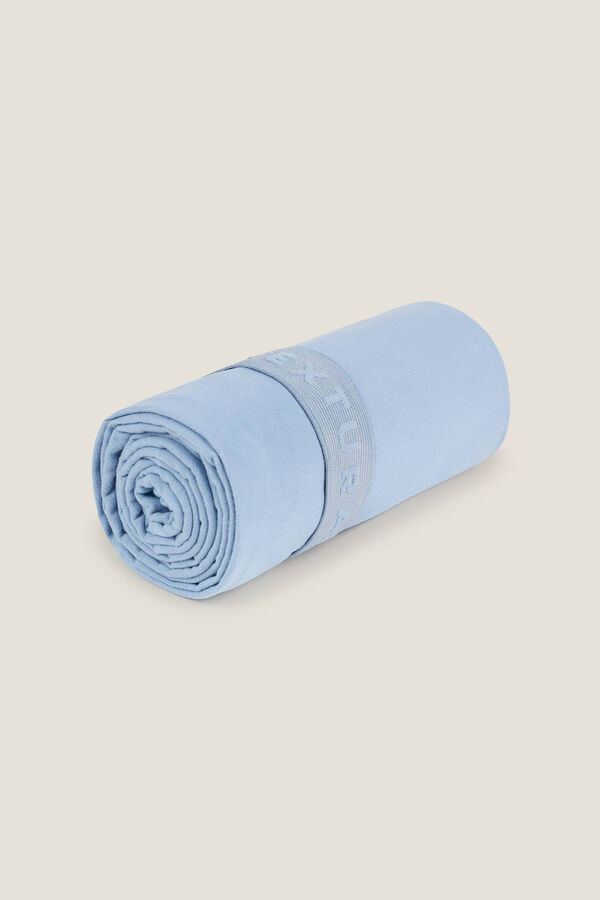 Textura Toalha leve de microfibra azul
