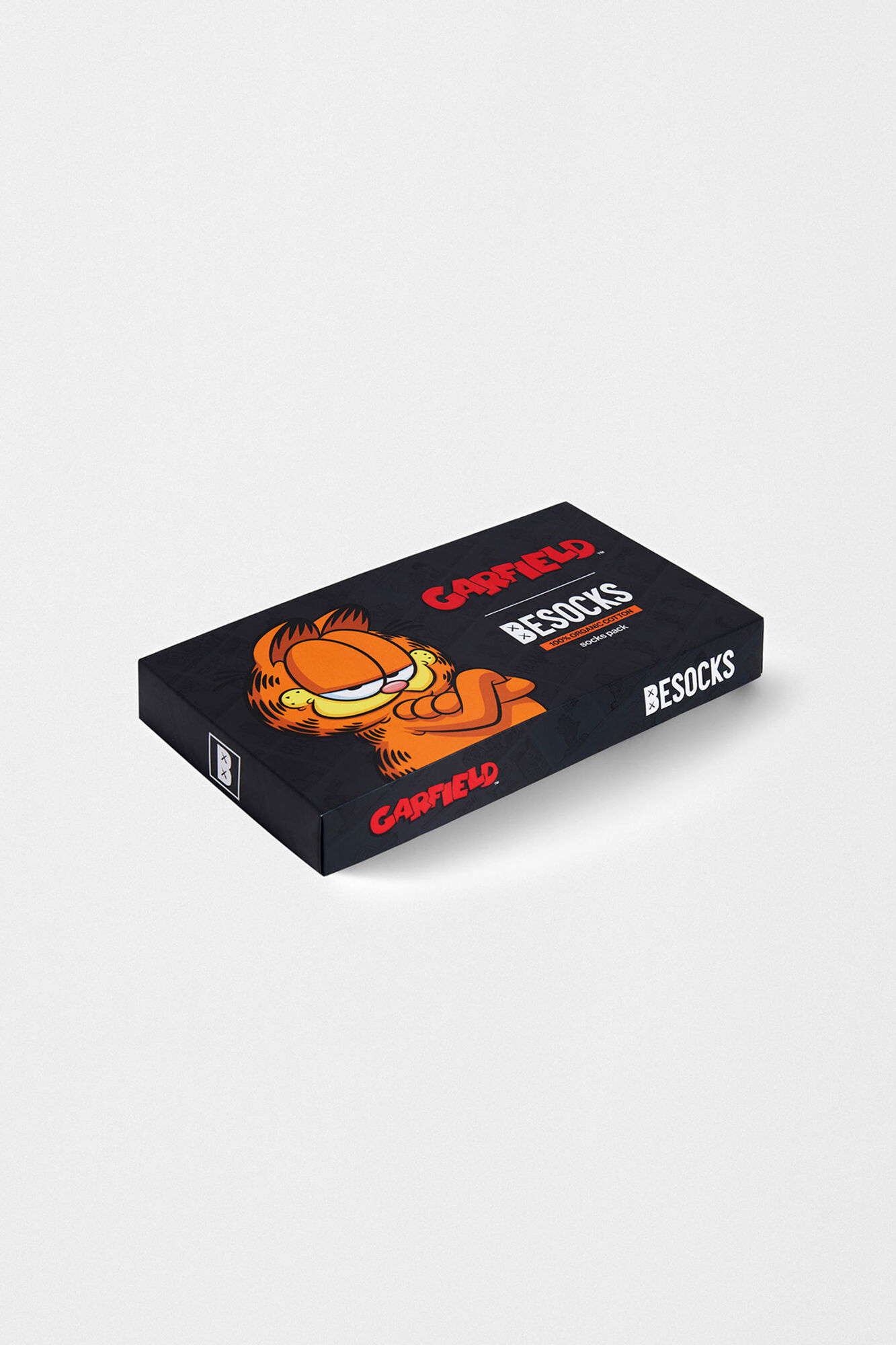 Besocks Pacote com 3 pares de meias de algod&atilde;o org&acirc;nico Garfield Besocks